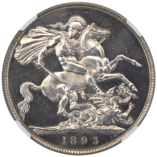 イギリス 1893年プルーフクラウン銀貨 ヴィクトリア ビクトリア